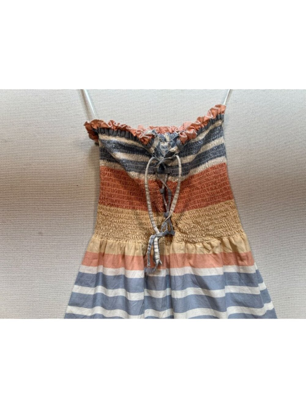 Harlow Women's Strapless Smocked Mini Dress Stretch Size XS Multicolor Stripe - Picture 5 of 11